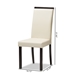 Baxton Studio Daveney Modern and Contemporary Cream Faux Leather Upholstered Dining Chair Set of 2 - LW120-Cream-DC