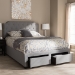 Baxton Studio Aubrianne Modern and Contemporary Grey Fabric Upholstered Queen Storage Bed - WA8024-Gray-Queen