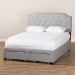 Baxton Studio Aubrianne Modern and Contemporary Grey Fabric Upholstered Queen Storage Bed - WA8024-Gray-Queen