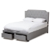 Baxton Studio Aubrianne Modern and Contemporary Grey Fabric Upholstered Queen Storage Bed - WA8024-Gray-Queen
