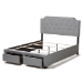 Baxton Studio Aubrianne Modern and Contemporary Grey Fabric Upholstered Queen Storage Bed - WA8024-Gray-Queen