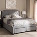 Baxton Studio Aubrianne Modern and Contemporary Grey Fabric Upholstered Queen Storage Bed - WA8024-Gray-Queen