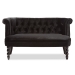 Baxton Studio Flax Victorian Style Contemporary Black Velvet Fabric Upholstered 2-seater Loveseat - WS-GK756-Black-LS
