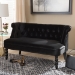 Baxton Studio Flax Victorian Style Contemporary Black Velvet Fabric Upholstered 2-seater Loveseat - WS-GK756-Black-LS