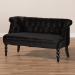 Baxton Studio Flax Victorian Style Contemporary Black Velvet Fabric Upholstered 2-seater Loveseat - WS-GK756-Black-LS