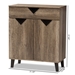 Baxton Studio Wales Modern and Contemporary Light Brown Wood Shoe Storage Cabinet - Wales-Cabinet