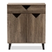 Baxton Studio Wales Modern and Contemporary Light Brown Wood Shoe Storage Cabinet - Wales-Cabinet