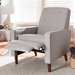 Baxton Studio Mathias Mid-century Modern Light Grey Fabric Upholstered Lounge Chair - 1705-Light Gray