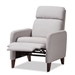 Baxton Studio Casanova Mid-century Modern Light Grey Fabric Upholstered Lounge Chair - 1707-Light Gray