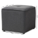 Baxton Studio Corinne Modern and Contemporary Dark Grey Fabric Upholstered Ottoman - 1709-Gray