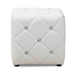 Baxton Studio Stacey Modern and Contemporary White Faux Leather Upholstered Ottoman - 1710-White