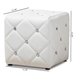 Baxton Studio Stacey Modern and Contemporary White Faux Leather Upholstered Ottoman - 1710-White