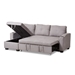 Baxton Studio Lianna Modern and Contemporary Light Grey Fabric Upholstered Sectional Sofa - R8068-Light Grey-Rev-SF