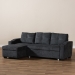 Baxton Studio Lianna Modern and Contemporary Dark Grey Fabric Upholstered Sectional Sofa - R8068-Dark Grey-Rev-SF