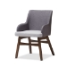 Baxton Studio Monte Mid-Century Modern Walnut Wood Rectangular 5-Piece Dining Set - Monte-Dark Grey-5PC Dining Set