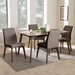Baxton Studio Kimberly Mid-Century Modern Beige and Brown Fabric 5-Piece Dining Set - Kimberly-Brown-5PC Dining Set
