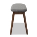 Baxton Studio Easton Mid-Century Modern Dark Grey Fabric Upholstered Walnut Finished Wood Bench - Easton Bench-Dark Grey