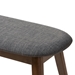 Baxton Studio Easton Mid-Century Modern Dark Grey Fabric Upholstered Walnut Finished Wood Bench - Easton Bench-Dark Grey