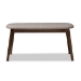 Baxton Studio Easton Mid-Century Modern Light Grey Fabric Upholstered Walnut Finished Wood Bench - Easton Bench-Light Grey