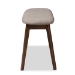 Baxton Studio Easton Mid-Century Modern Light Grey Fabric Upholstered Walnut Finished Wood Bench - Easton Bench-Light Grey