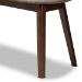 Baxton Studio Easton Mid-Century Modern Light Grey Fabric Upholstered Walnut Finished Wood Bench - Easton Bench-Light Grey