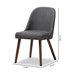 Baxton Studio Cody Mid-Century Modern Dark Grey Fabric Upholstered Walnut Finished Wood Dining Chair (Set of 2) - Cody-Dark Grey-DC