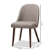 Baxton Studio Cody Mid-Century Modern Light Grey Fabric Upholstered Walnut Finished Wood Dining Chair (Set of 2) - Cody-Light Grey-DC