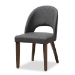 Baxton Studio Wesley Mid-Century Modern Dark Grey Fabric Upholstered Walnut Finished Wood 5-Piece Dining Set - Wesley-Dark Grey-5PC Dining Set