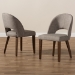 Baxton Studio Wesley Mid-Century Modern Light Grey Fabric Upholstered Walnut Finished Wood Dining Chair (Set of 2) - Wesley-Light Grey-DC