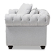 Baxton Studio Alaise Modern Classic Grey Linen Tufted Scroll Arm Chesterfield Chair - RX1616-Gray-CC