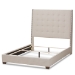 Baxton Studio Georgette Modern and Contemporary Light Beige Fabric Upholstered King Size Bed - CF8957-Light Beige-King