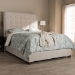 Baxton Studio Georgette Modern and Contemporary Light Beige Fabric Upholstered King Size Bed - CF8957-Light Beige-King