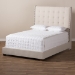 Baxton Studio Georgette Modern and Contemporary Light Beige Fabric Upholstered King Size Bed - CF8957-Light Beige-King