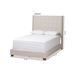 Baxton Studio Georgette Modern and Contemporary Light Beige Fabric Upholstered King Size Bed - CF8957-Light Beige-King