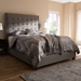 Baxton Studio Georgette Modern and Contemporary Light Grey Fabric Upholstered King Size Bed - CF8957-Light Grey-King