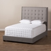 Baxton Studio Georgette Modern and Contemporary Light Grey Fabric Upholstered Queen Size Bed - CF8957-Light Grey-Queen