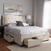 Baxton Studio Aurelie Modern and Contemporary Light Beige Fabric Upholstered King Size Storage Bed - CF8622-D-Light Beige-King