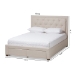 Baxton Studio Aurelie Modern and Contemporary Light Beige Fabric Upholstered King Size Storage Bed - CF8622-D-Light Beige-King