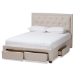 Baxton Studio Aurelie Modern and Contemporary Light Beige Fabric Upholstered King Size Storage Bed - CF8622-D-Light Beige-King