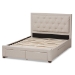 Baxton Studio Aurelie Modern and Contemporary Light Beige Fabric Upholstered King Size Storage Bed - CF8622-D-Light Beige-King