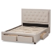 Baxton Studio Aurelie Modern and Contemporary Light Beige Fabric Upholstered King Size Storage Bed - CF8622-D-Light Beige-King