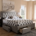 Baxton Studio Aurelie Modern and Contemporary Light Grey Fabric Upholstered Queen Size Storage Bed - CF8622-D-Light Grey-Queen