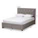 Baxton Studio Aurelie Modern and Contemporary Light Grey Fabric Upholstered Queen Size Storage Bed - CF8622-D-Light Grey-Queen