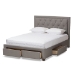 Baxton Studio Aurelie Modern and Contemporary Light Grey Fabric Upholstered Queen Size Storage Bed - CF8622-D-Light Grey-Queen