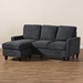Baxton Studio Greyson Modern And Contemporary Dark Grey Fabric Upholstered Reversible Sectional Sofa - R9002-Dark Grey-Rev-SF