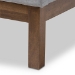 Baxton Studio Louvain Modern and Contemporary Greyish Beige Fabric Upholstered Walnut-Finished Twin Sized Platform Bed - BBT6696-Greyish Beige-Twin