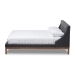 Baxton Studio Louvain Modern and Contemporary Dark Grey Fabric Upholstered Walnut-Finished Full Sized Platform Bed - BBT6696-Dark Grey-Full