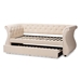 Baxton Studio Cherine Classic and Contemporary Beige Fabric Upholstered Daybed with Trundle - WA5018-Beige-Daybed