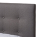 Baxton Studio Alinia Mid-century Retro Modern Grey Fabric Upholstered Walnut Wood King Size Platform Bed - BBT6729-Grey-King