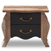 Baxton Studio Romilly Country Cottage Farmhouse Black and Oak-Finished Wood 2-Drawer Nightstand - BR990063-Black/Oak-2DW-NS